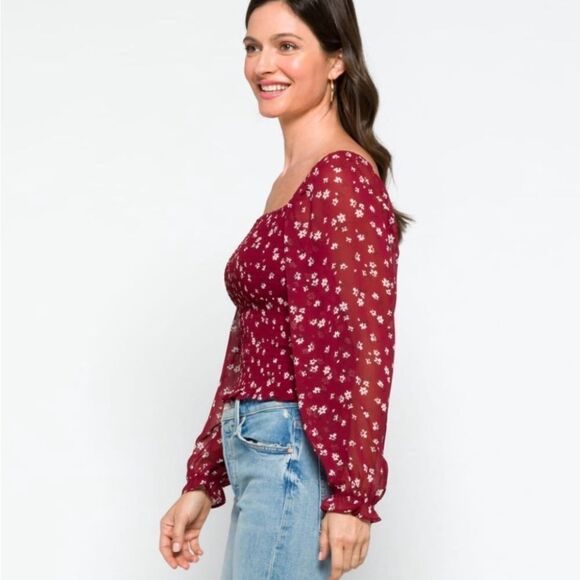 Lush Reyna Smocked Blouse Light Pink L Stitch Fix Nwt - Picture 3 of 6